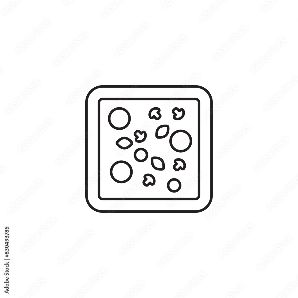 Square Pizza icon design with white background stock illustration Square Pizza icon design with white background stock illustration