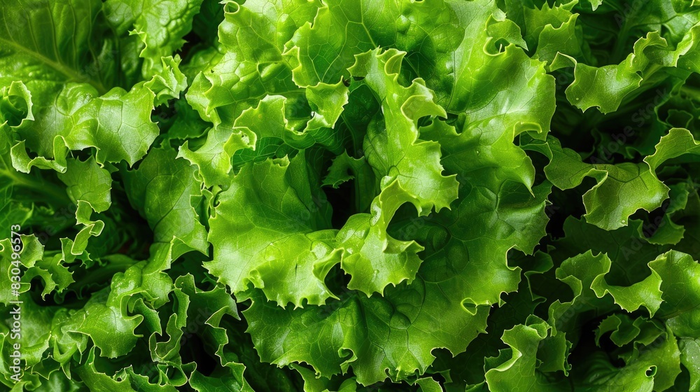 Fresh leaves of green lettuce a crisp vegetable