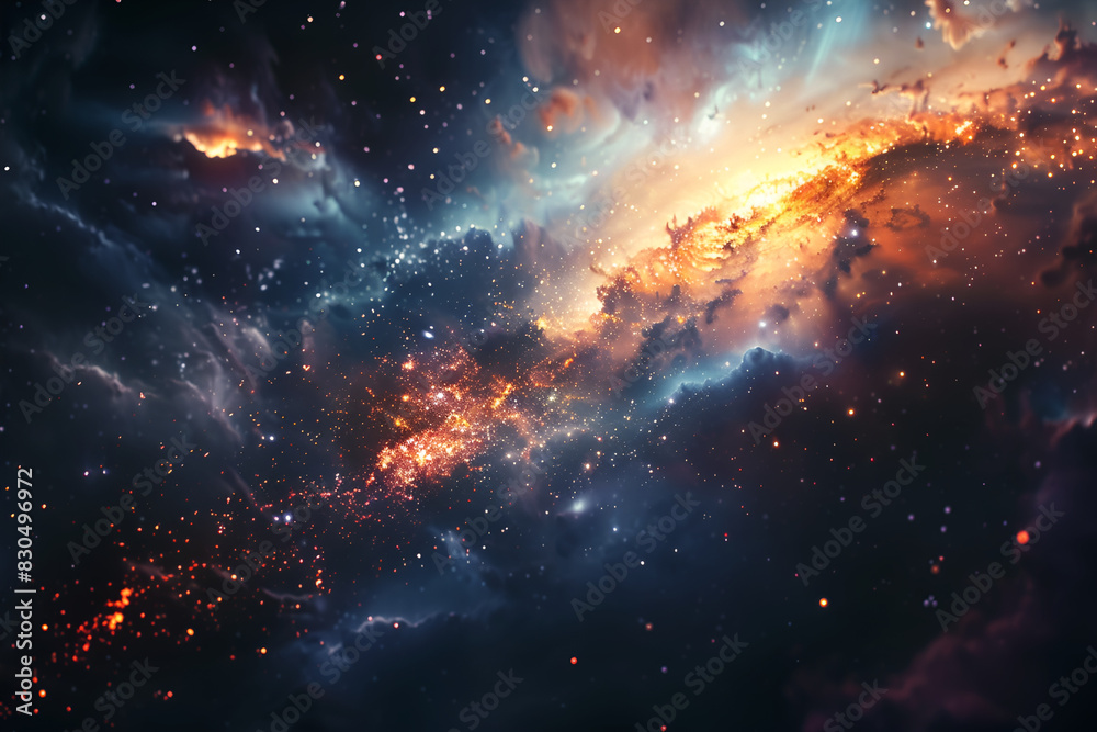 Fototapeta premium Abstract nebula illustration with a dreamy and ethereal feel