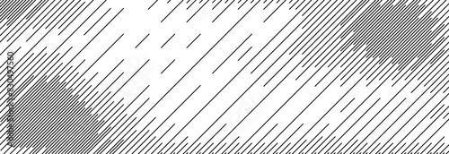 Diagonal dash line texture. Black slanted dashed lines pattern background. Straight tilted interrupted stripes wallpaper. Abstract dither rasterized grunge overlay. Vector wide dotted ripple texture photo