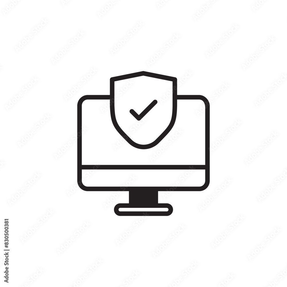 Computer Protection icon design with white background stock illustration Computer Protection icon design with white background stock illustration