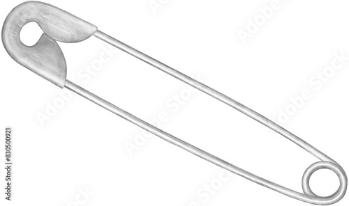 Fotografi Painting of iron brooch on transparent background.