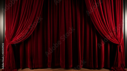 Red Stage Curtain Drapes Isolated Backdrop