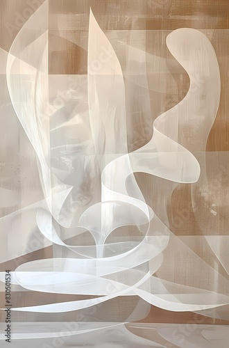 Abstract minimal beige color Wall art ,  wabi sabi minimal modern style painting 