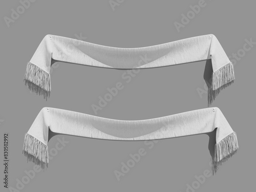 White Blank Fabric Scarf Mockup 3D Realistic Render