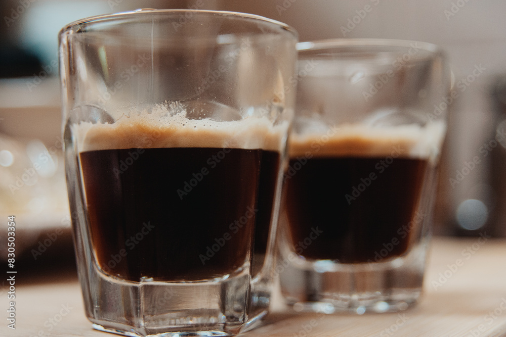 Two Espresso Coffee Glasses Two Espresso Coffee Glasses