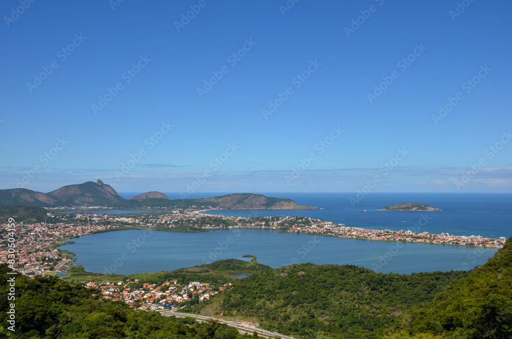 Panoramic view of the Oceanic Region of Niterói in Rio de Janeiro, city park Panoramic view of the Oceanic Region of Niterói in Rio de Janeiro, city park