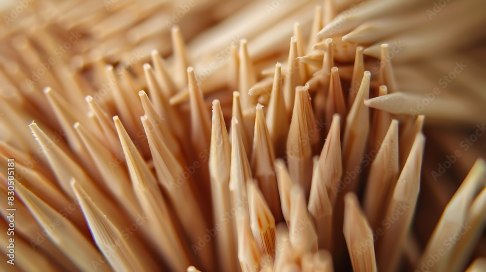 A lot of toothpicks close up
