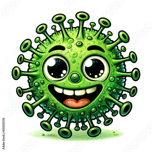 Friendly Virus Cartoon Character