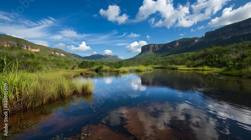 Obraz na płótnie A stunning natural habitat in the national park of chapada dos veadeiros w salonie