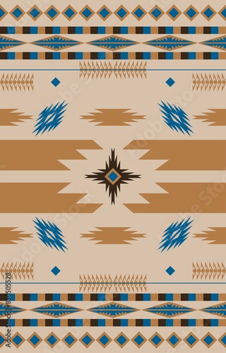 Carpet pattern. Seamless geometry. Western handmade saddle blanket rug pattern, Aztec,