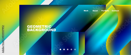 Colorful gradients with abstract geometric shapes. Vector Illustration For Wallpaper, Banner, Background, Card, Book Illustration, landing page