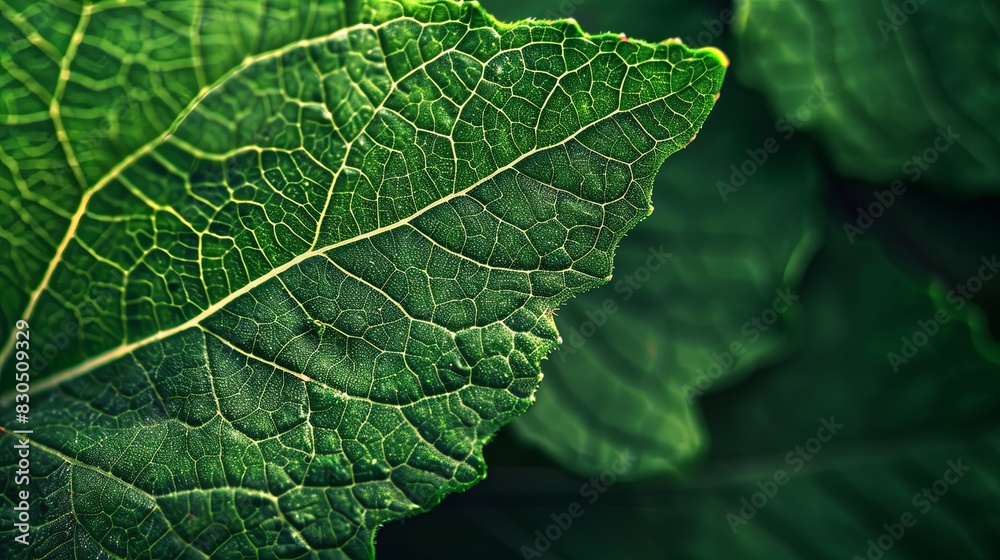 Macro beautiful fresh green leaf highlighted by the sun. The plant has a beautiful expressive structure. background green wallpaper Macro beautiful fresh green leaf highlighted by the sun. The plant has a beautiful expressive structure. background green wallpaper