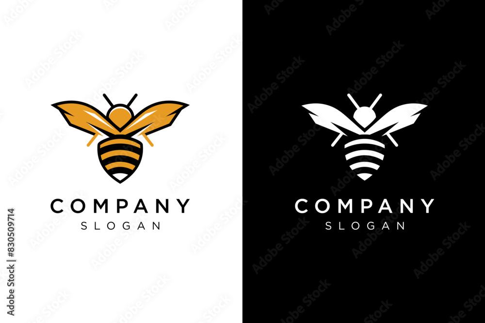 modern simple bee logo modern simple bee logo