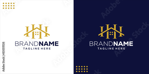 HH Home Real Estate logo concept, Design Inspiration, Illustration, Vector