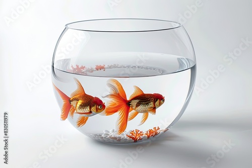 Wallpaper Mural goldfish fishbowl isolated on white background Torontodigital.ca