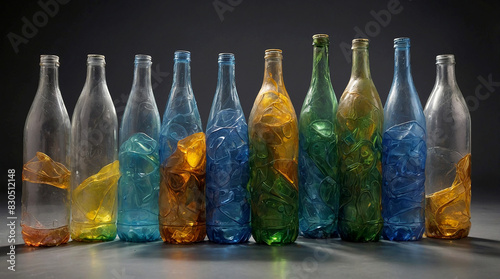 plastic bottles. Highlight the ingenuity and creativity involved in recycling