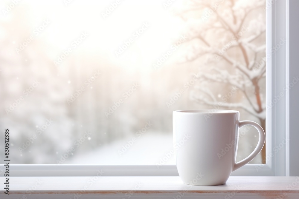 Windowsill mug tranquility coffee. Windowsill mug tranquility coffee.