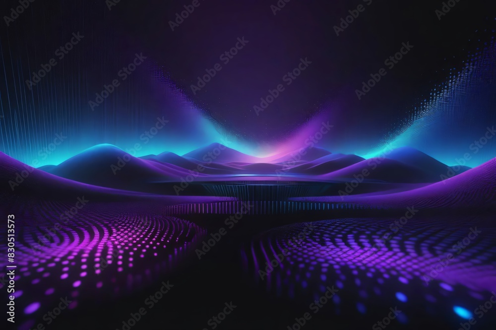 Futuristic random digital purple and blue color dots dark cyberspace abstract background Futuristic random digital purple and blue color dots dark cyberspace abstract background