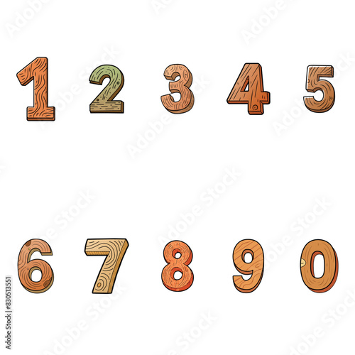 Number vector isolated 1 2 4 5 6 7 8 9 0