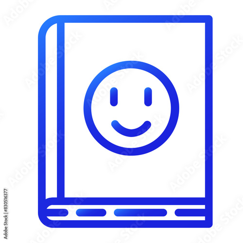 book how to be happy blue gradient style icon