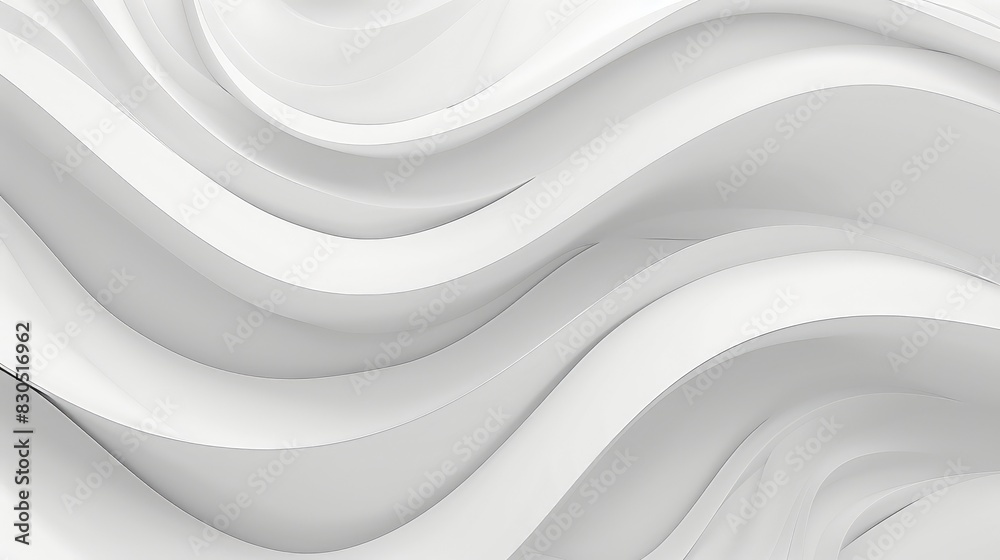 Minimalist design principles are illustrated by seamless white waves merging into a clean background. Minimalist design principles are illustrated by seamless white waves merging into a clean background.