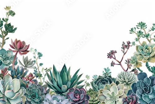 Succulents border pattern nature plant. © Rawpixel.com