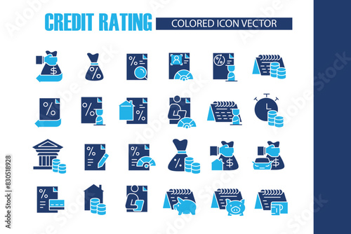 credit rating colored icon Vector design good for website and mobile app