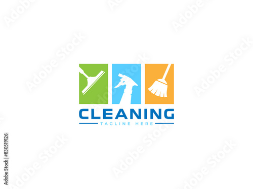 cleaning service logo vector illustration. clean logo template