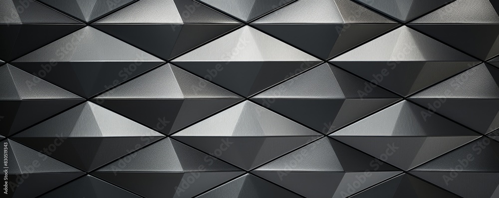 Obraz premium Abstract geometric pattern of gray and black triangles.
