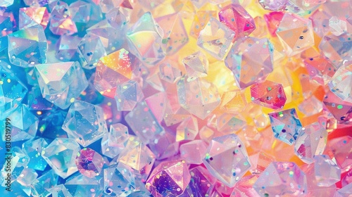   Multicolored background with various cube sizes in the middle