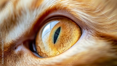  A tight shot of a feline eye, superimposed with a soft, hazy depiction of that eye and its surrounding area on the cat's face