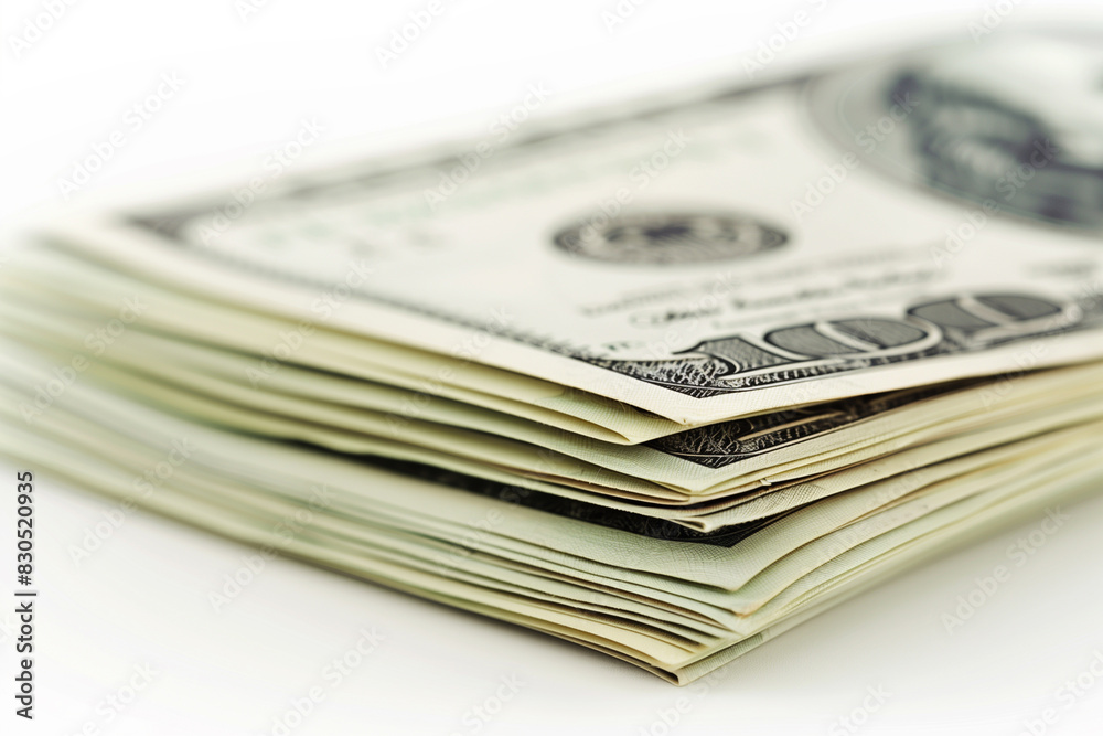 A high-resolution photograph of a stack of hundred-dollar bills A high-resolution photograph of a stack of hundred-dollar bills