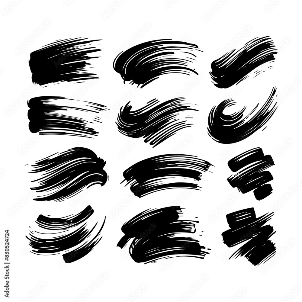 Set of black paint, ink brush strokes, brushes, lines. Dirty artistic design. vector illustration Set of black paint, ink brush strokes, brushes, lines. Dirty artistic design. vector illustration