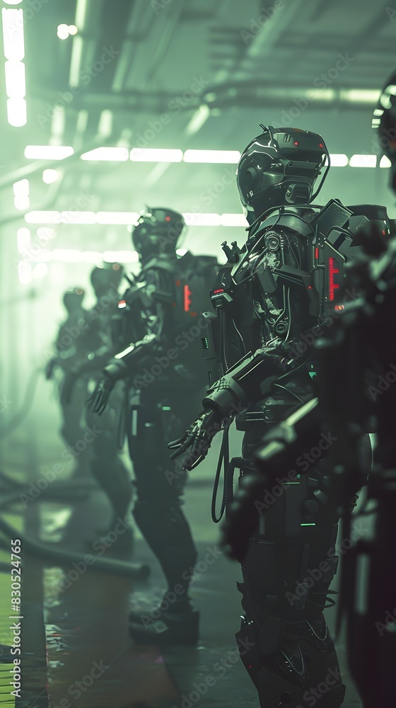 Elite Tactical Squad Preparing for Covert Night Elite Tactical Squad Preparing for Covert Night