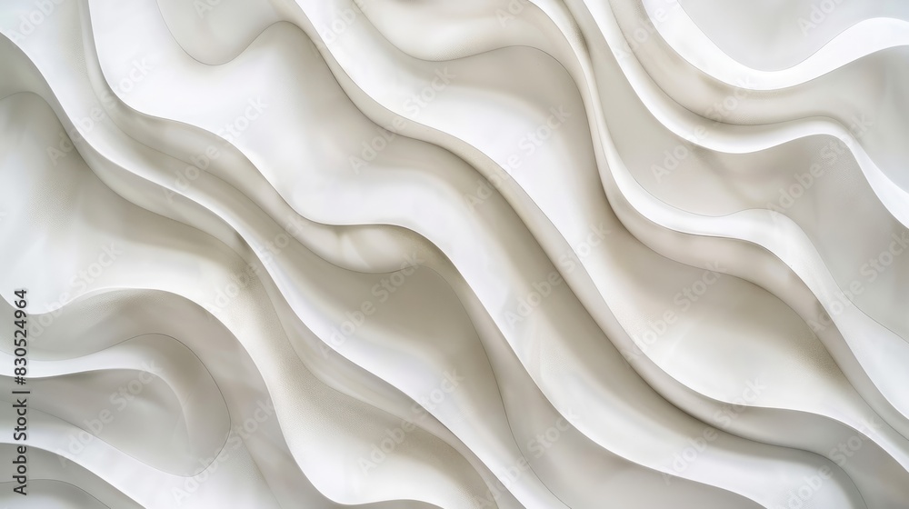 Clean and minimalist wave-like forms in white, seamlessly blending with a clean background to create an elegant and serene visual composition. Clean and minimalist wave-like forms in white, seamlessly blending with a clean background to create an elegant and serene visual composition.