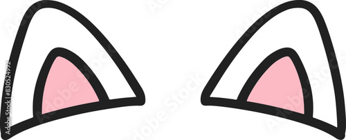 Cat ears illustration icon, cat, ears, cartoon, cute, illustration, color, icon, line,