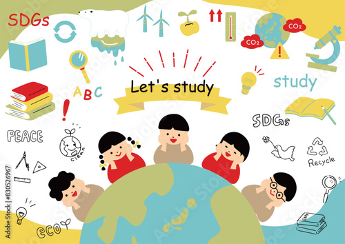 勉強する子供達