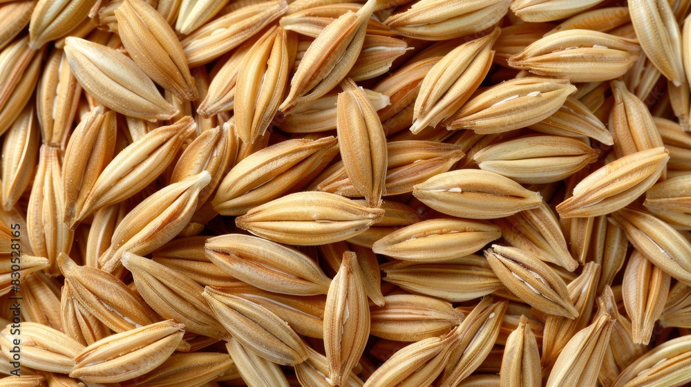 A close-up of several piles of oats (Repeated pile of oats reduced to several piles of oats for clarity and brev A close-up of several piles of oats (Repeated pile of oats reduced to several piles of oats for clarity and brev