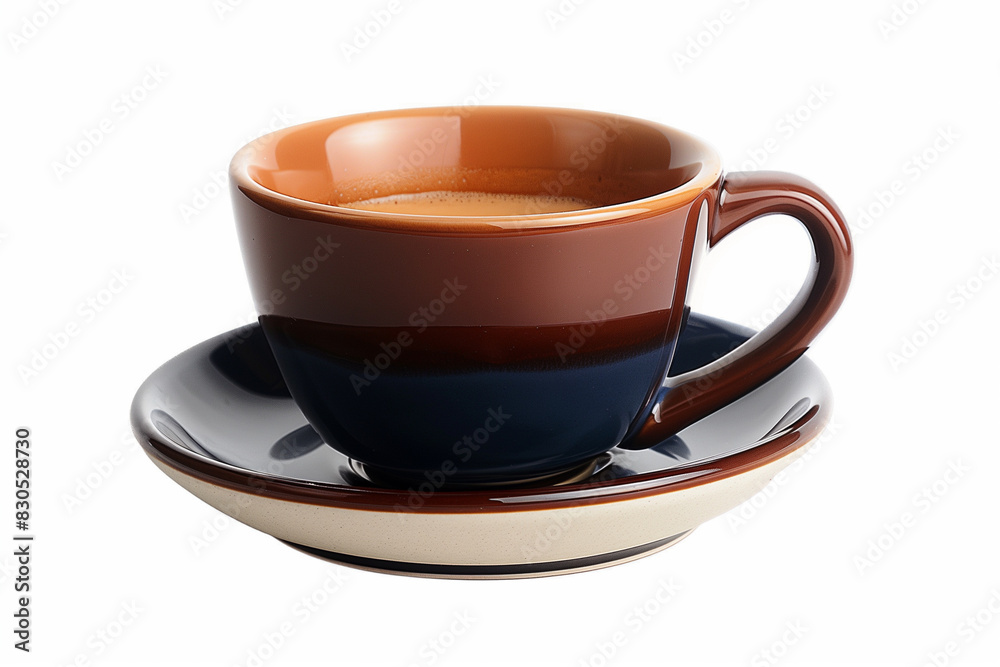 Obraz premium 白い背景にホットコーヒー「AI生成画像」