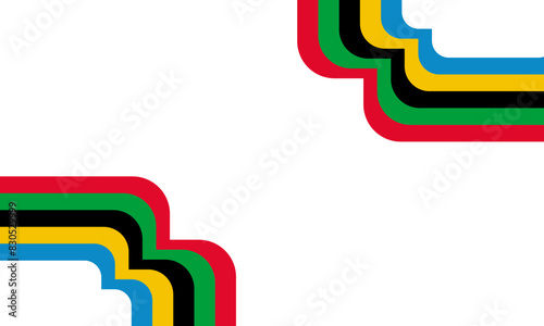 Colorful abstract stripe lines background, olympic games template design, copy space for text. Vector illustration