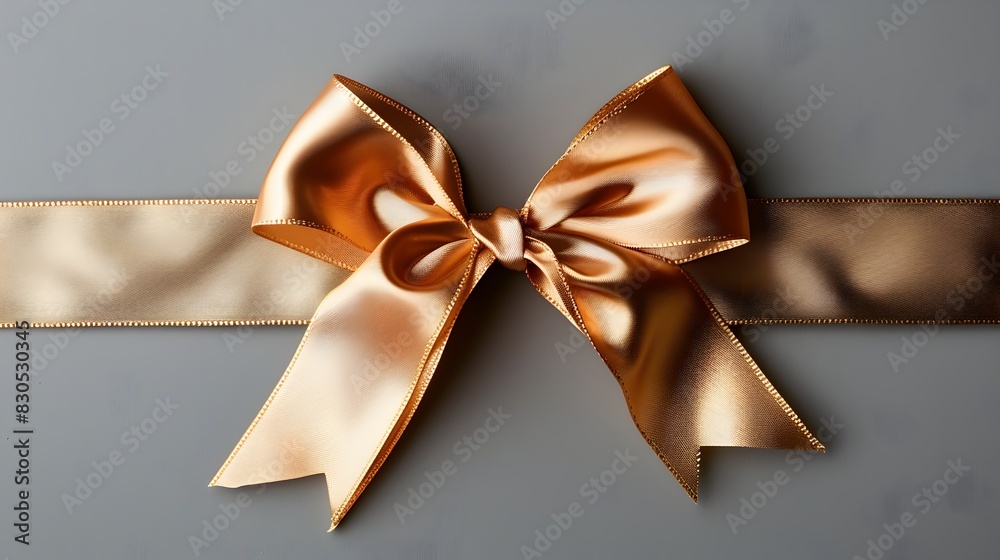 Metallic Gold Ribbon and Bow Backdrop for Sophisticated Gift