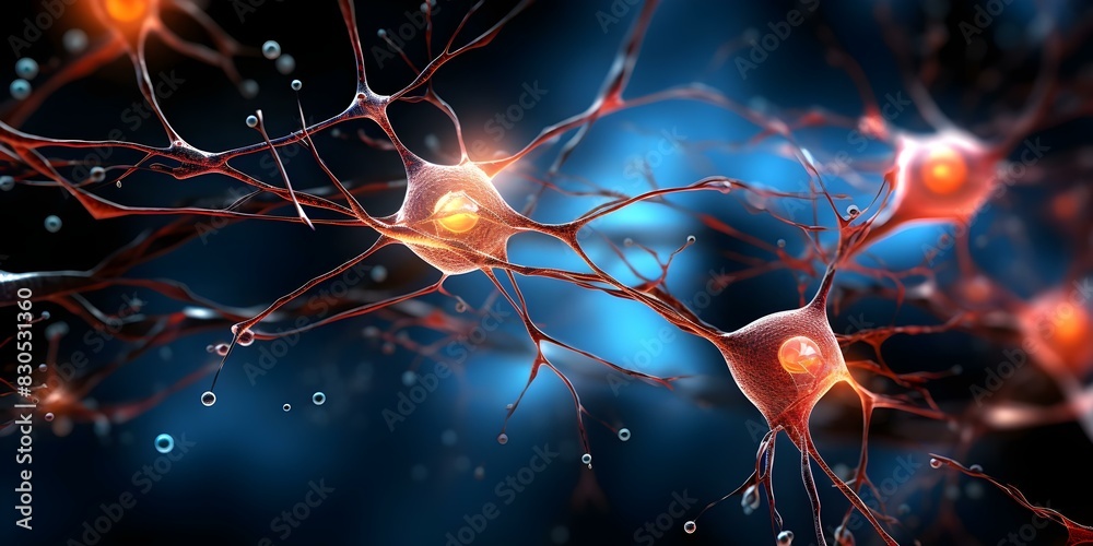 Illustration of Neural Network in the Human Brain for Scientific Research. Concept Scientific Research, Neural Network, Human Brain, Illustration, Neurology Illustration of Neural Network in the Human Brain for Scientific Research. Concept Scientific Research, Neural Network, Human Brain, Illustration, Neurology