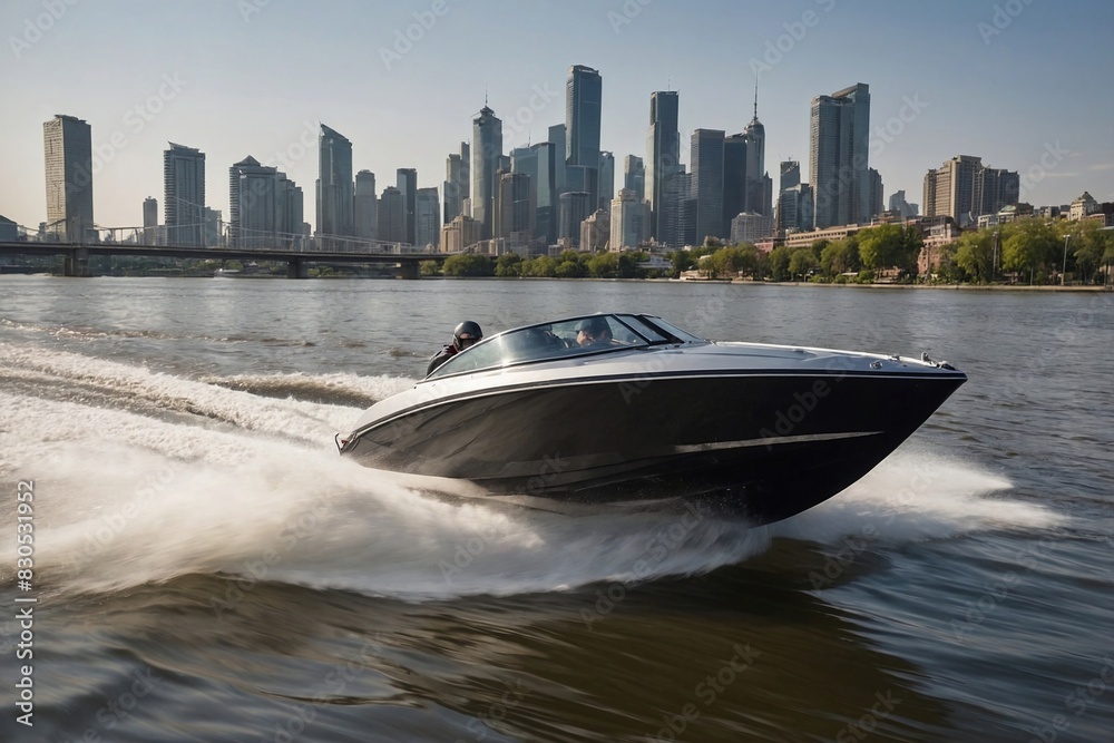 Obraz premium side profile of the speed boat