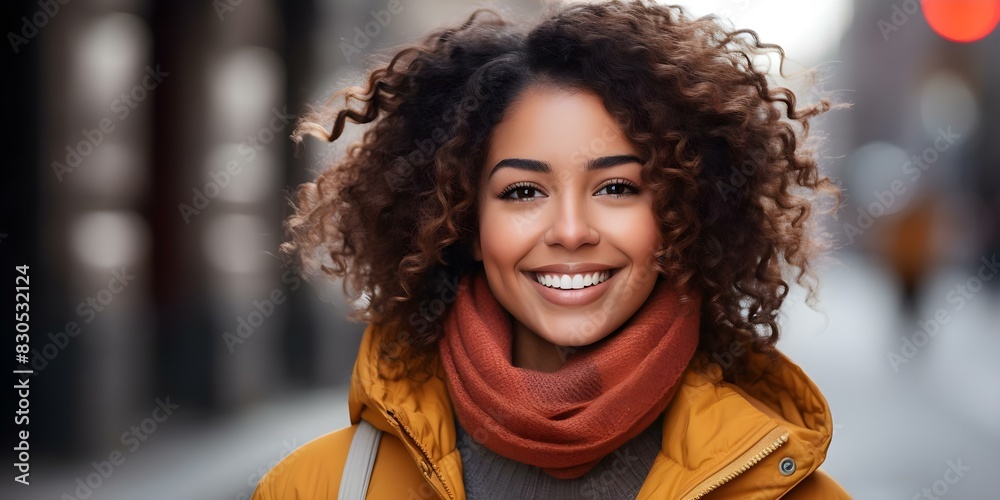 Portrait of a Happy African American Woman in an Urban Setting. Concept Portrait Photography, Urban Lifestyle, African American Culture, Happy Smiles, Outdoor Photoshoot Portrait of a Happy African American Woman in an Urban Setting. Concept Portrait Photography, Urban Lifestyle, African American Culture, Happy Smiles, Outdoor Photoshoot