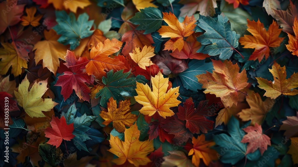 Autumn leaves changing colors