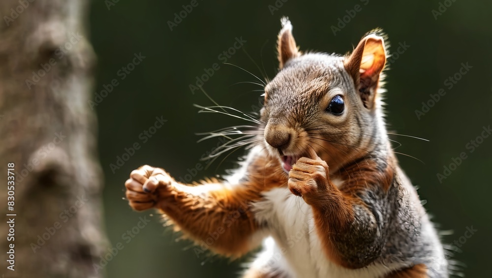 squirrel in the park park raised squirrel fist to fight squirrel in the park park raised squirrel fist to fight