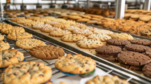 A variety of cookies being made at once to demonstrate the automated baking line's versatility