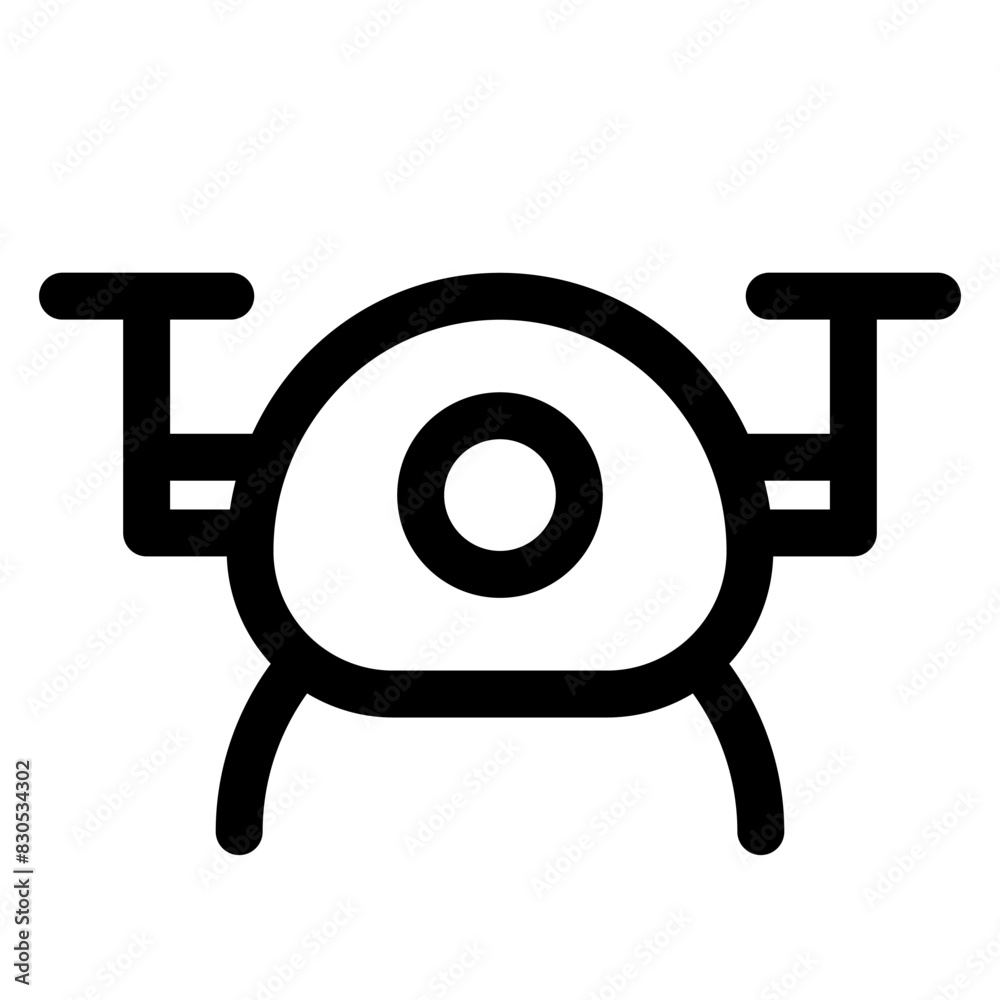 drone line icon vector illustration isolated on white background drone line icon vector illustration isolated on white background