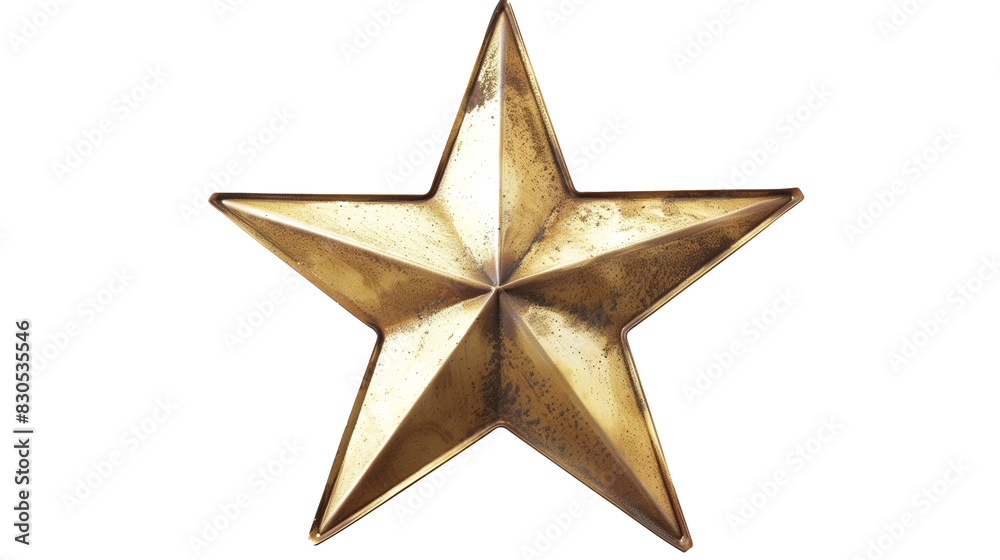 Fototapeta premium gold star isolated on transparent background, star cut out